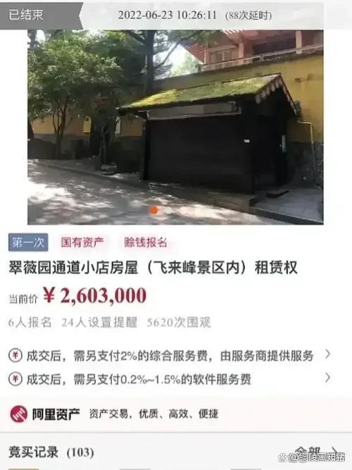 灵隐寺8.5平米小卖部年租金260万